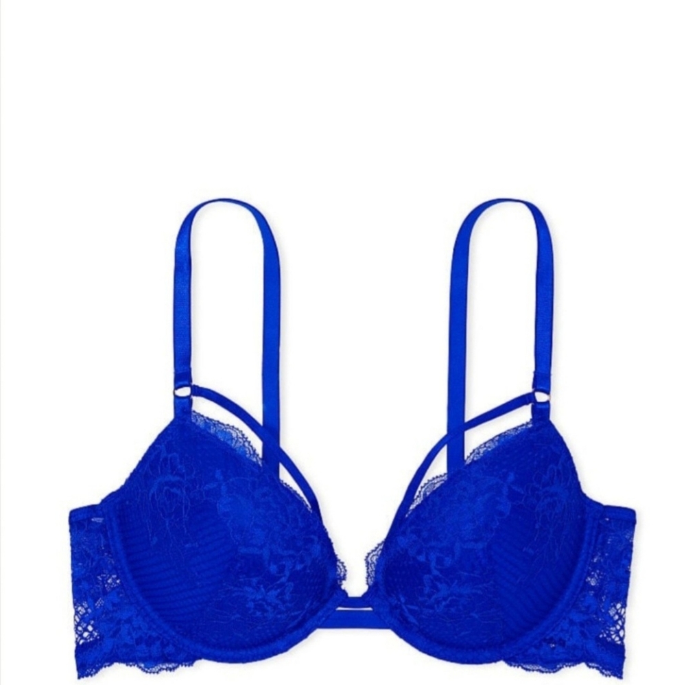 NWOT- Victoria's Secret Very Sexy Strappy Fishnet Lace Push-Up Bra 34DD - Picture 11 of 11